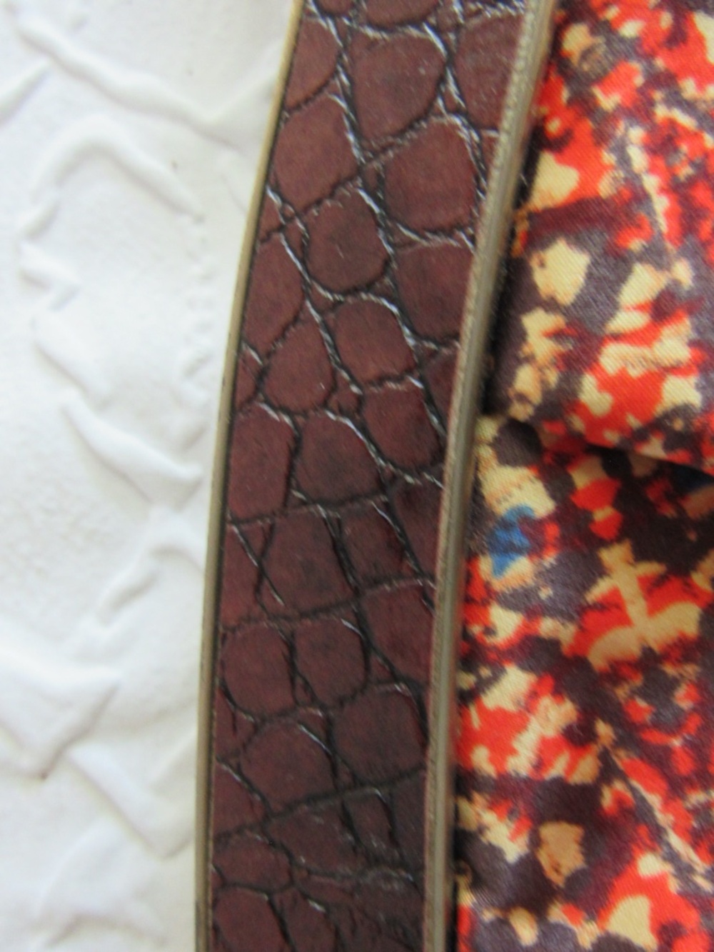 100% Silk Purse Coral Brown Clutch or Bag Brass Abstract 13x7 Vtg Nine West - Picture 7 of 13